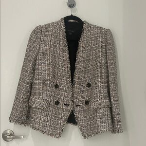 Ann Taylor Black and White Tweed Blazer